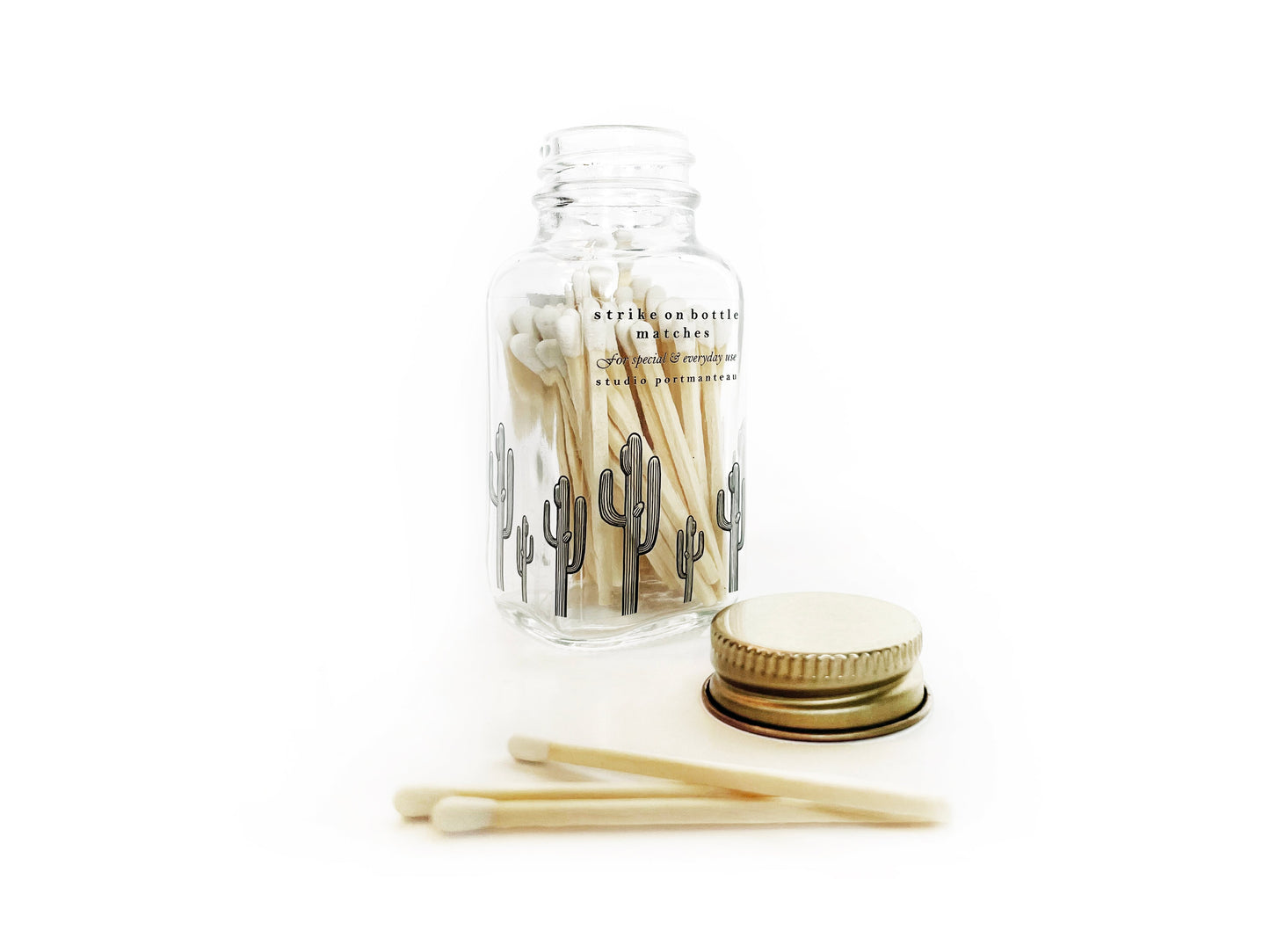 Saguaro Cactus 2" White Match Jar