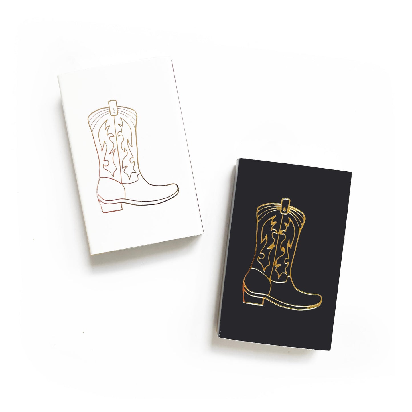 Cowboy Boot Gold Foil Embossed Matchbox | Western Matches