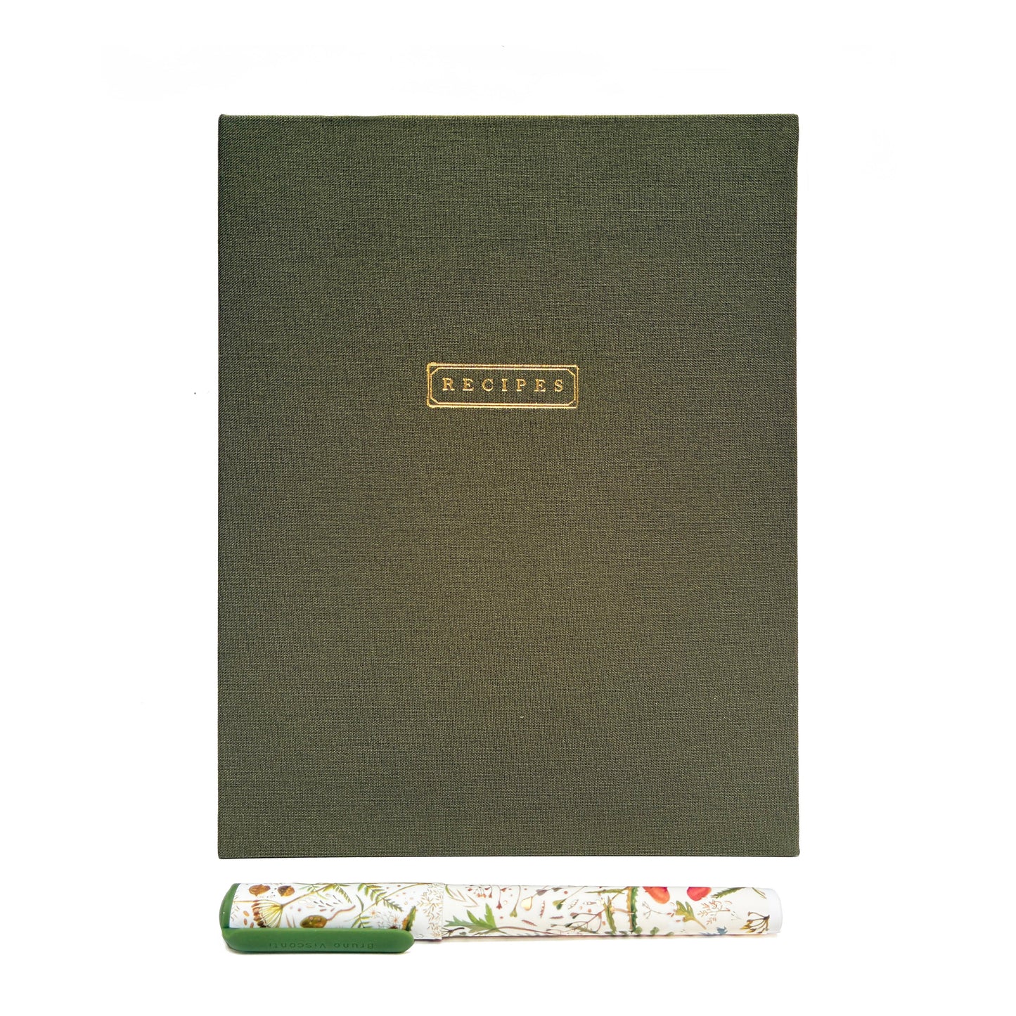 Olive Green Linen Recipes Binder