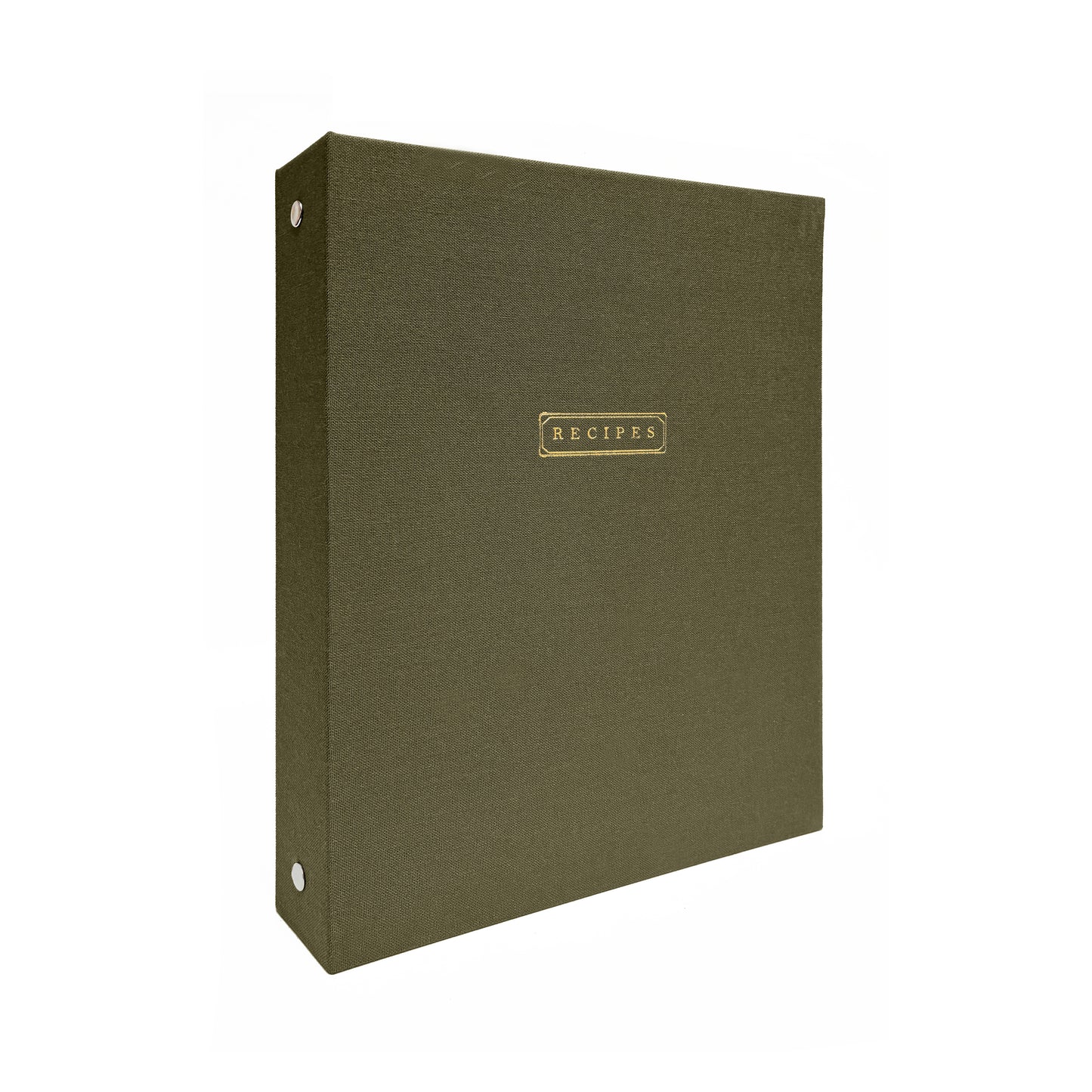 Studio Portmanteau Olive Green Linen Recipes Binder