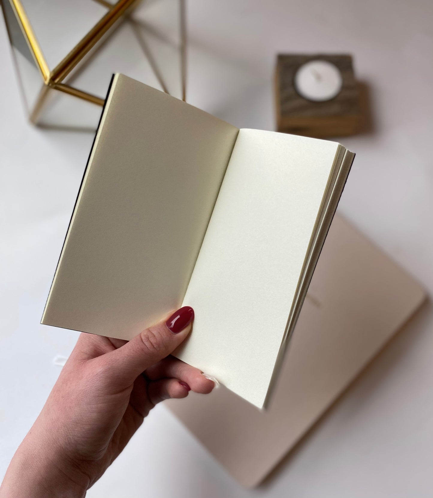 Lab Dog Menagerie Mini Saddle Stitch Notebook. Foil Embossed Blank Book.