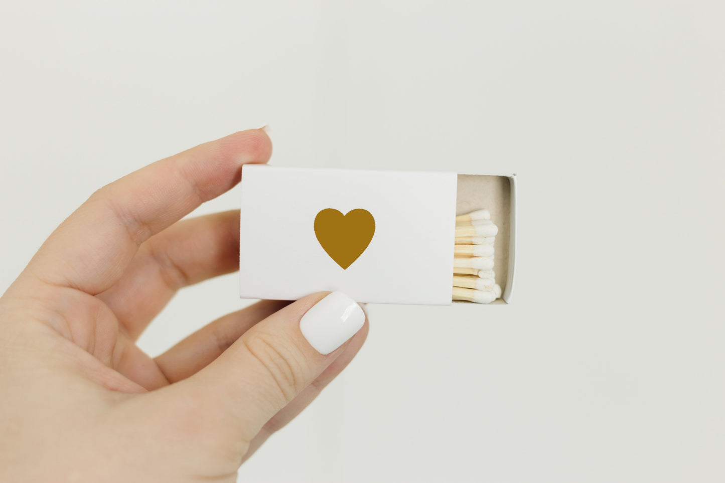 Classic Heart Gold Foil Embossed Matchbox | Emoji Matches