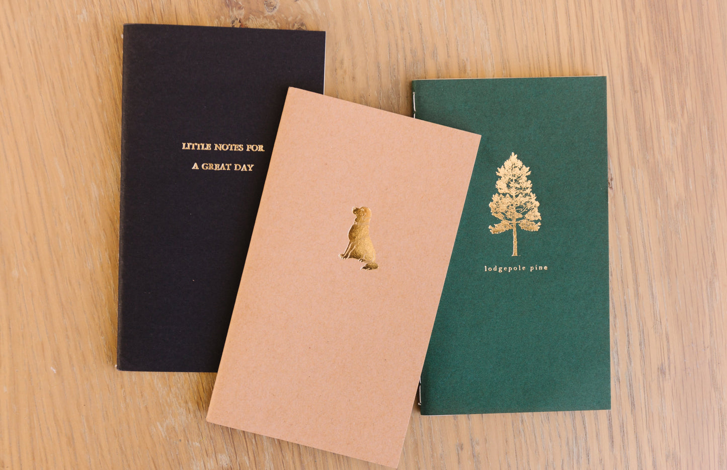 Lab Dog Menagerie Mini Saddle Stitch Notebook. Foil Embossed Blank Book.