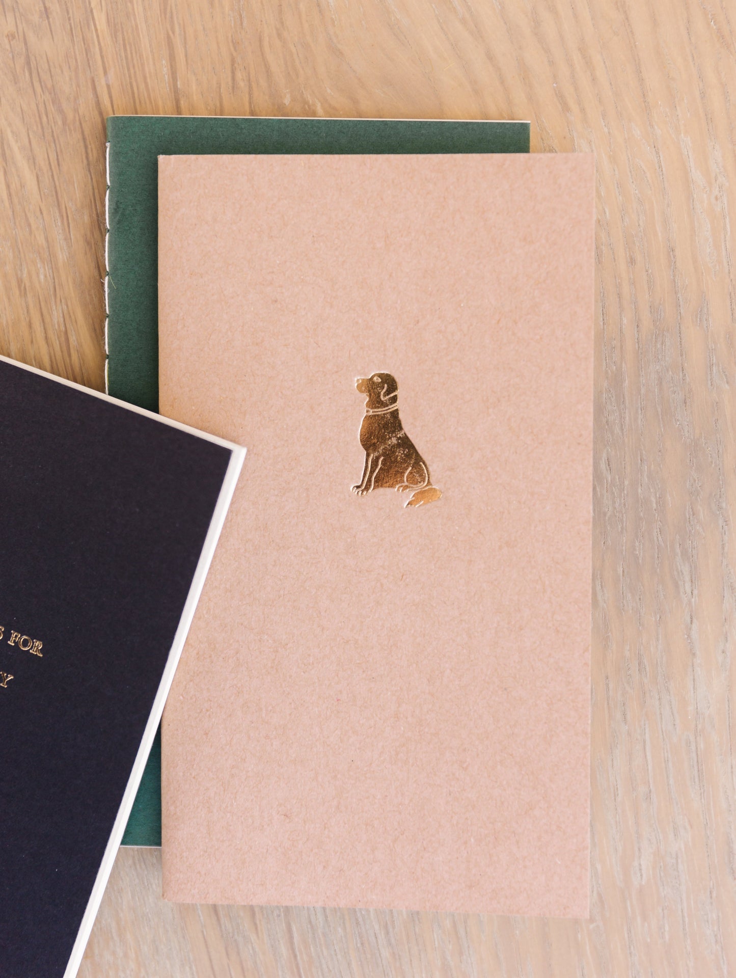 Lab Dog Menagerie Mini Saddle Stitch Notebook. Foil Embossed Blank Book.