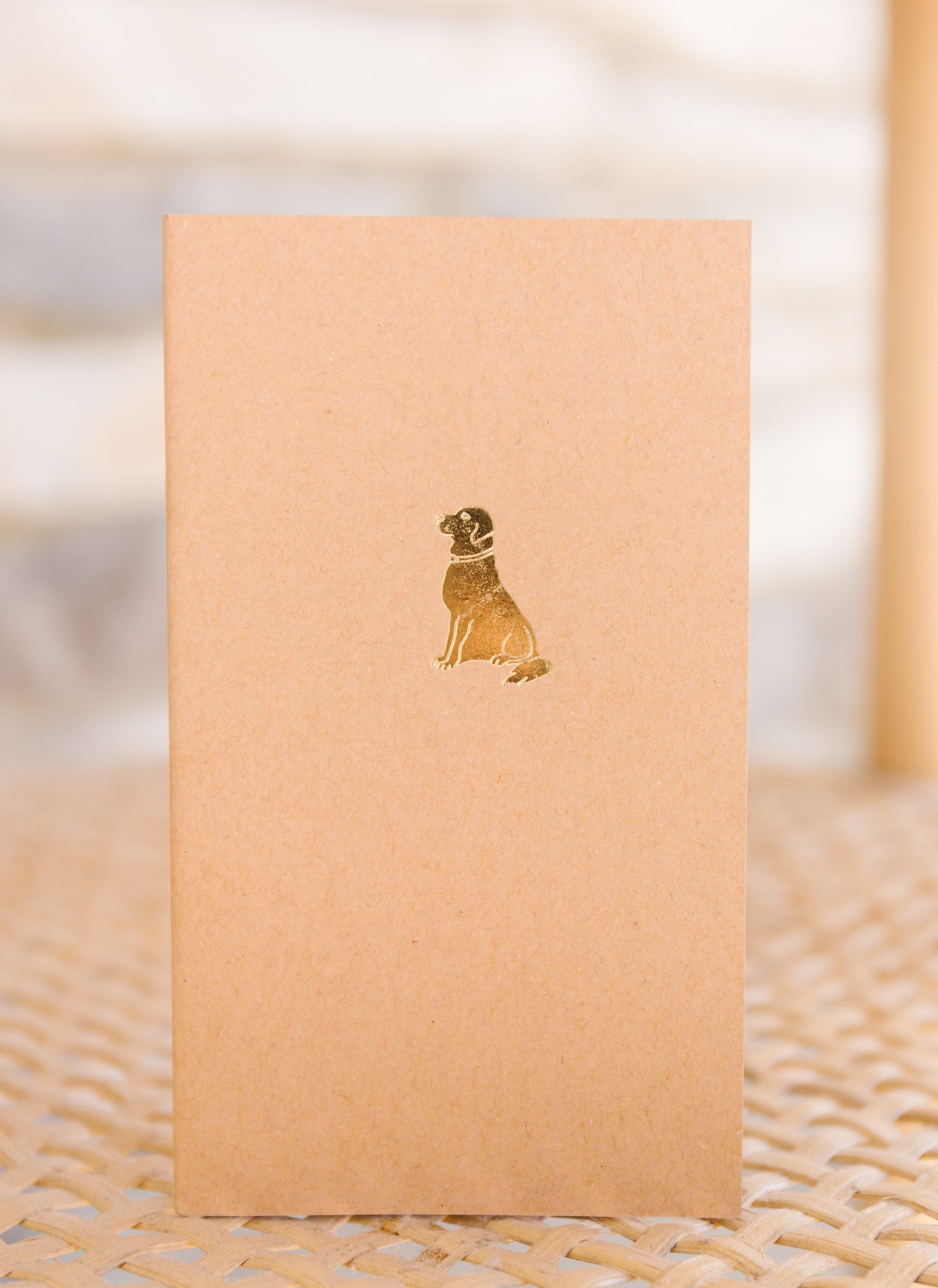 Lab Dog Menagerie Mini Saddle Stitch Notebook. Foil Embossed Blank Book.