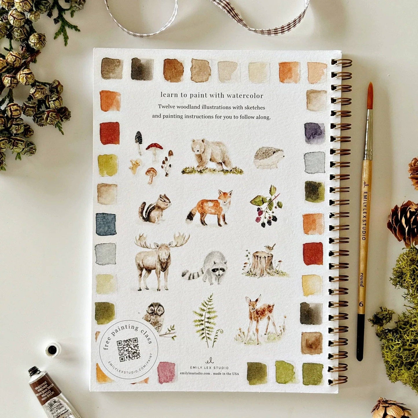 Emily Lex Studio | Woodland watercolor workbook