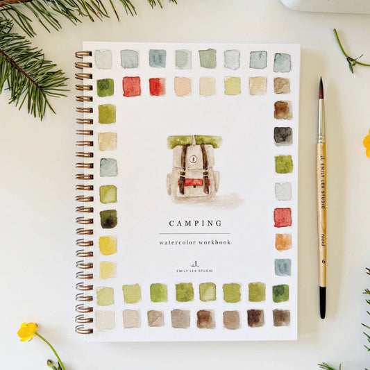 Camping watercolor workbook | Emily Lex Studio