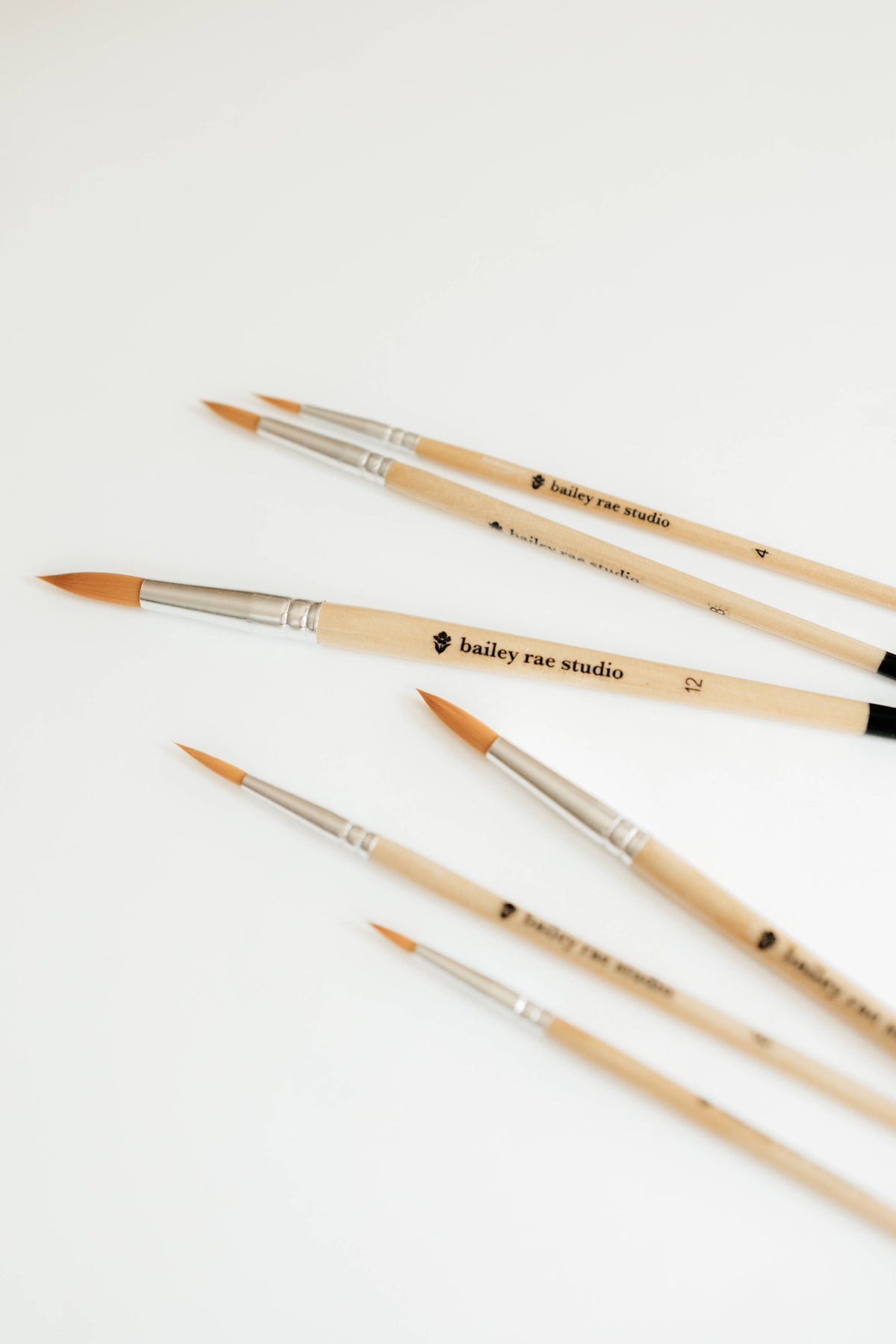 Watercolor brush set | Round Tip Brush, 6 piece | Bailey Rae Studio