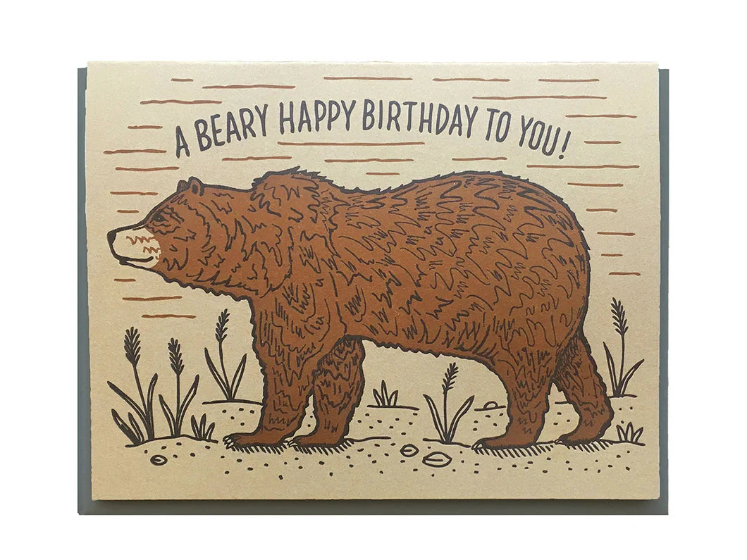 Noteworthy Press | Letterpress Birthday Bear Greeting Card