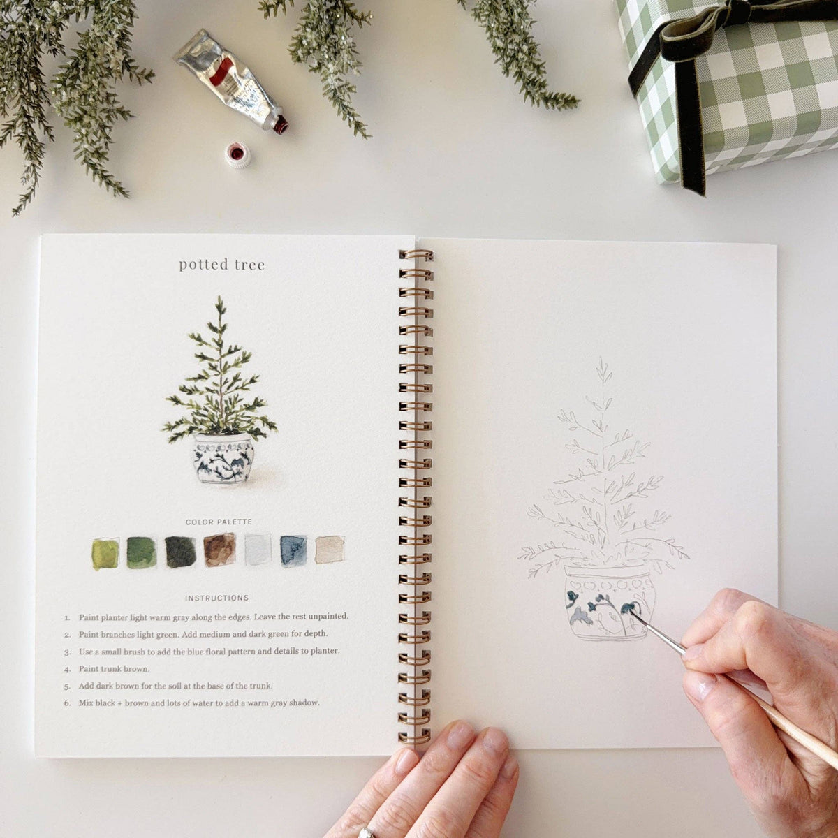 Classic christmas watercolor workbook | Emily Lex Studio