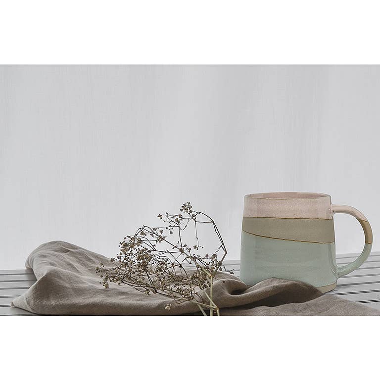 Pink / Blue Rustic Style Mug