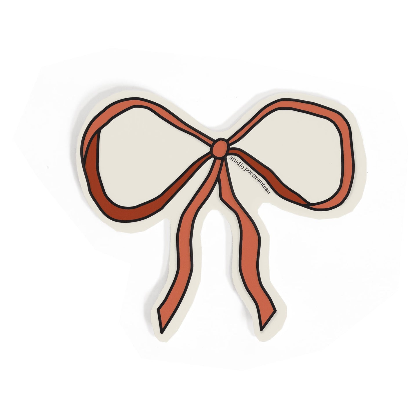 Vintage Bow Vinyl Sticker | Classic Rust Red Bow Decal