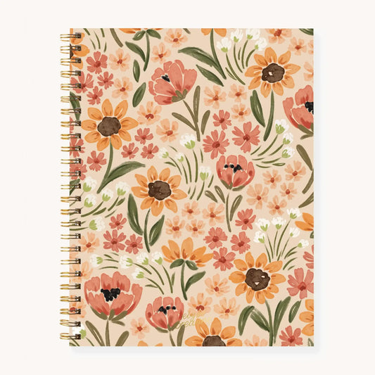 Floral Softcover Spiral Notebook