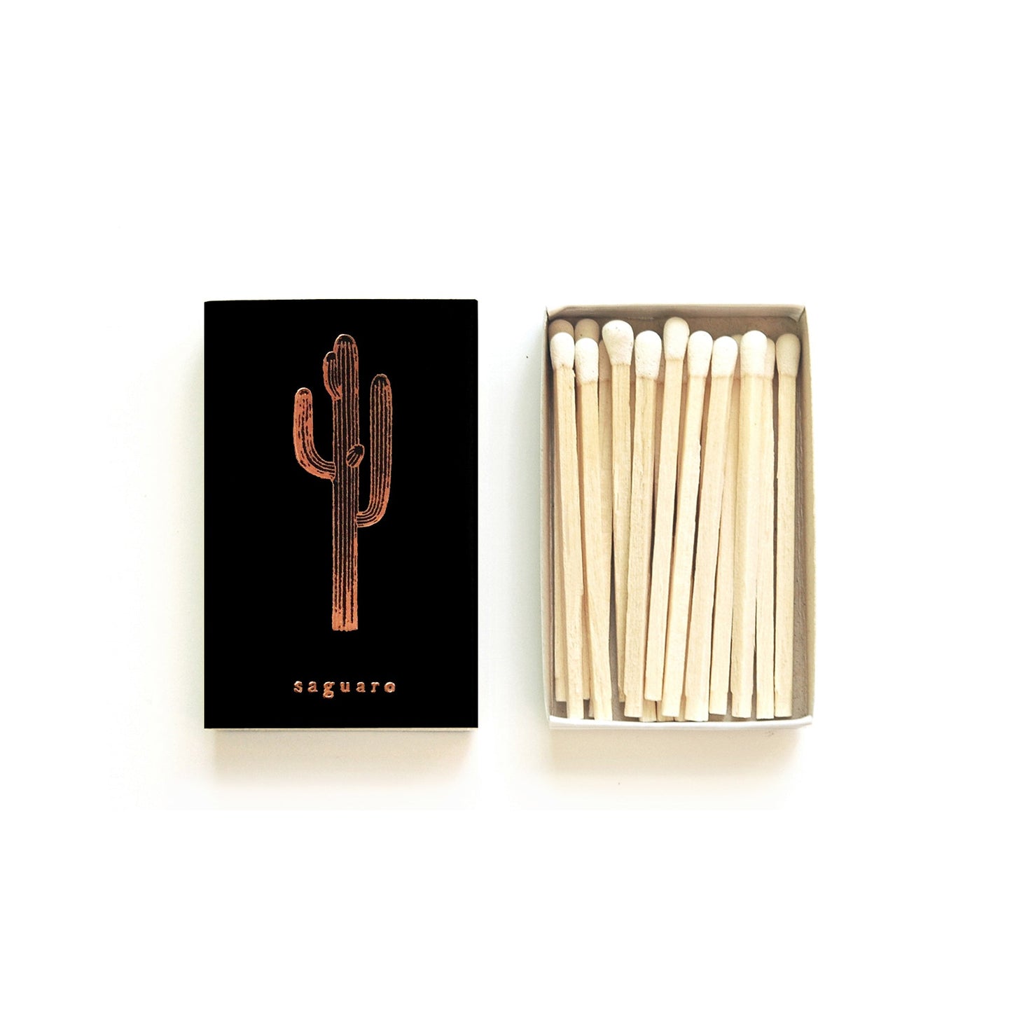 Saguaro Cactus Gold Foil Embossed Match Box | Desert Candle Accessory