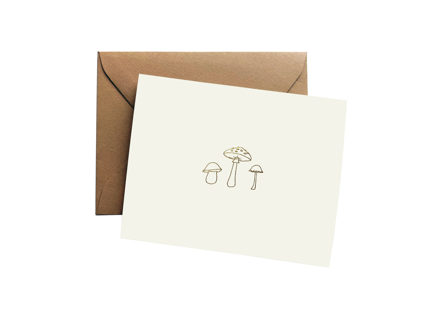 Mushroom Trio Letterpress Greeting Card