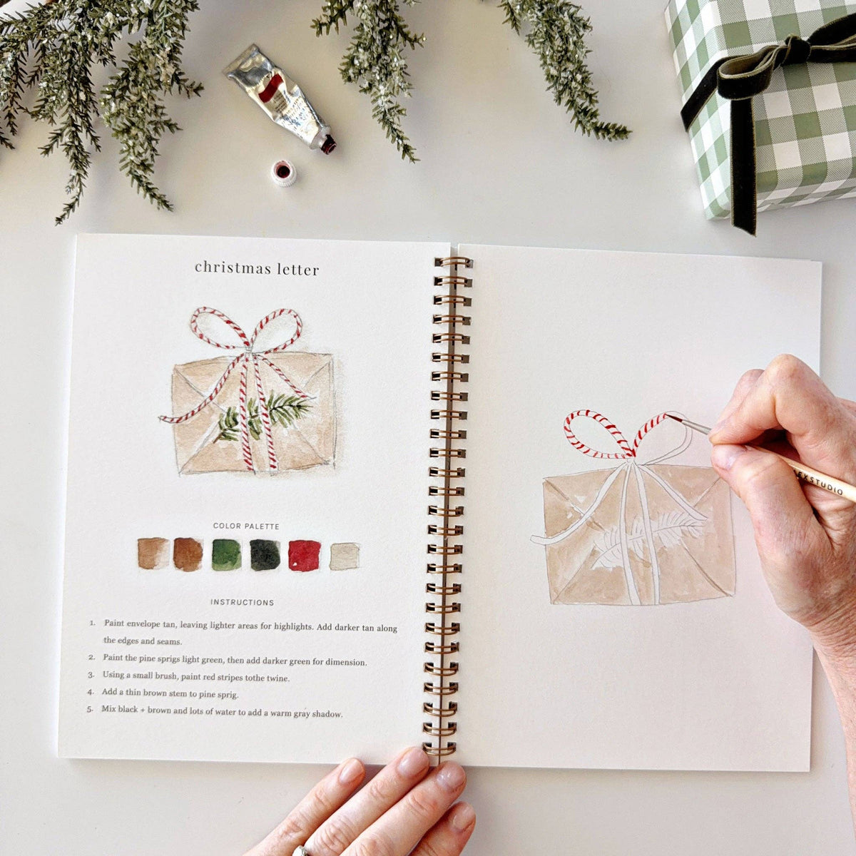 Classic christmas watercolor workbook | Emily Lex Studio