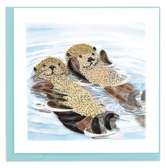 Quilling Card | Hugging Otters Greeting Card
