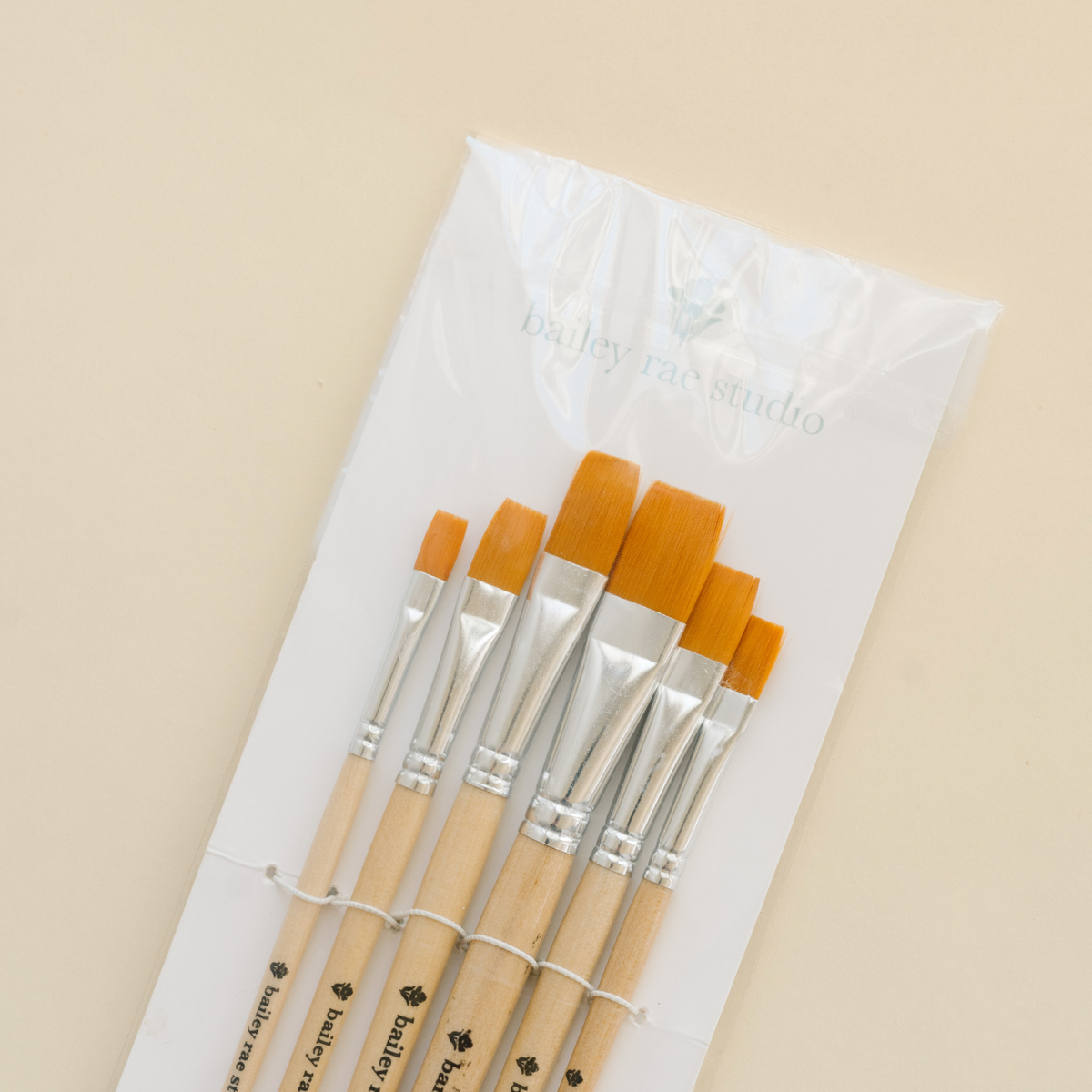 Watercolor brush set | Flat Brush, 6 piece | Bailey Rae Studio