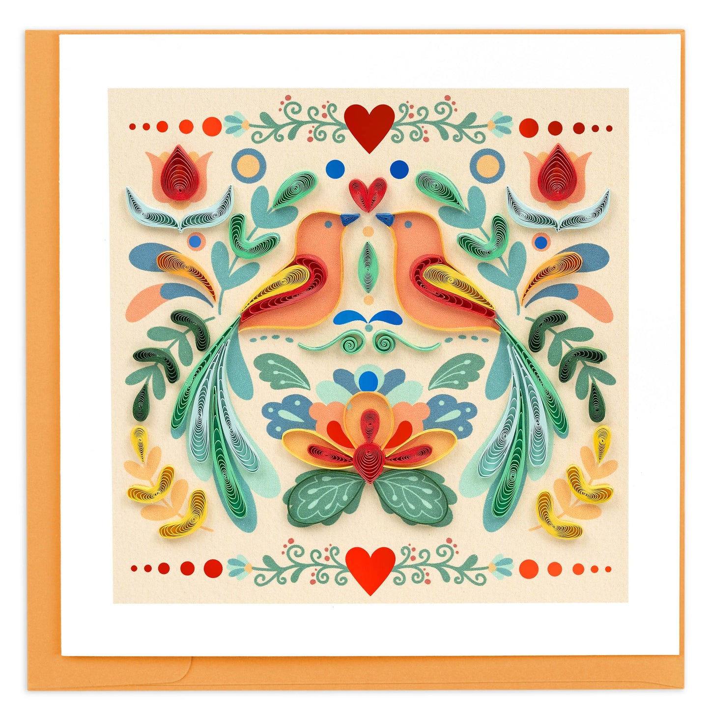 Folk Art Quilled Greeting Card