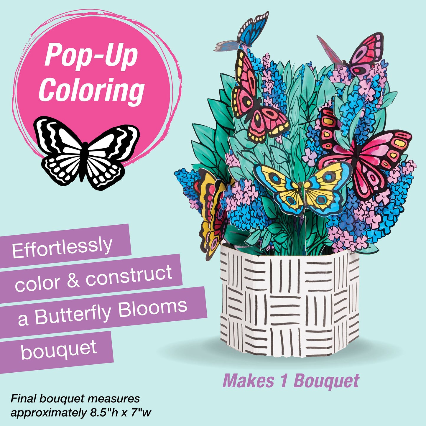 Pop Up Coloring Butterfly Bouquet - Adult Coloring Craft