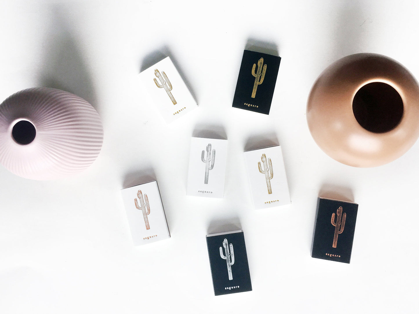 Saguaro Cactus Gold Foil Embossed Match Box | Desert Candle Accessory
