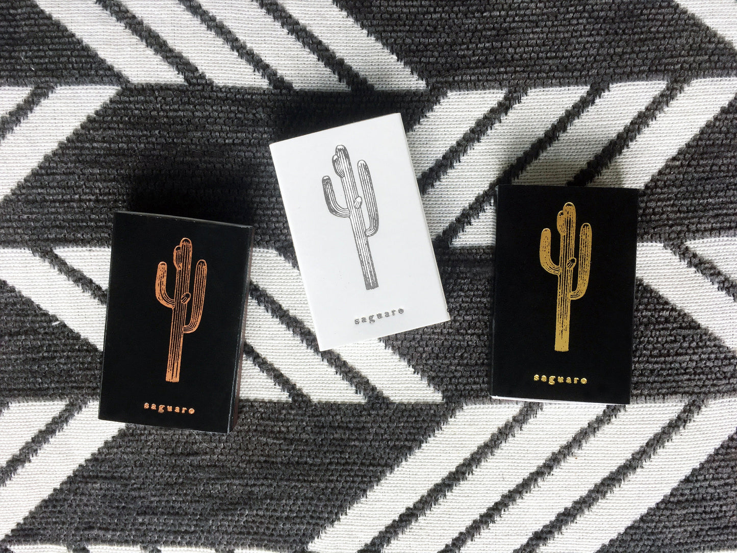 Saguaro Cactus Gold Foil Embossed Match Box | Desert Candle Accessory