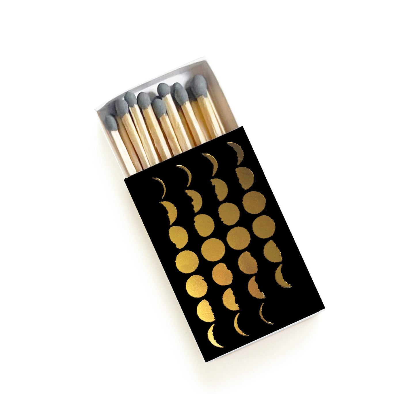 Phases of the Moon Gold Foil Embossed Matchbox
