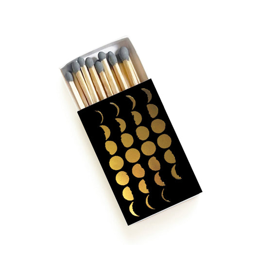 Phases of the Moon Gold Foil Embossed Matchbox