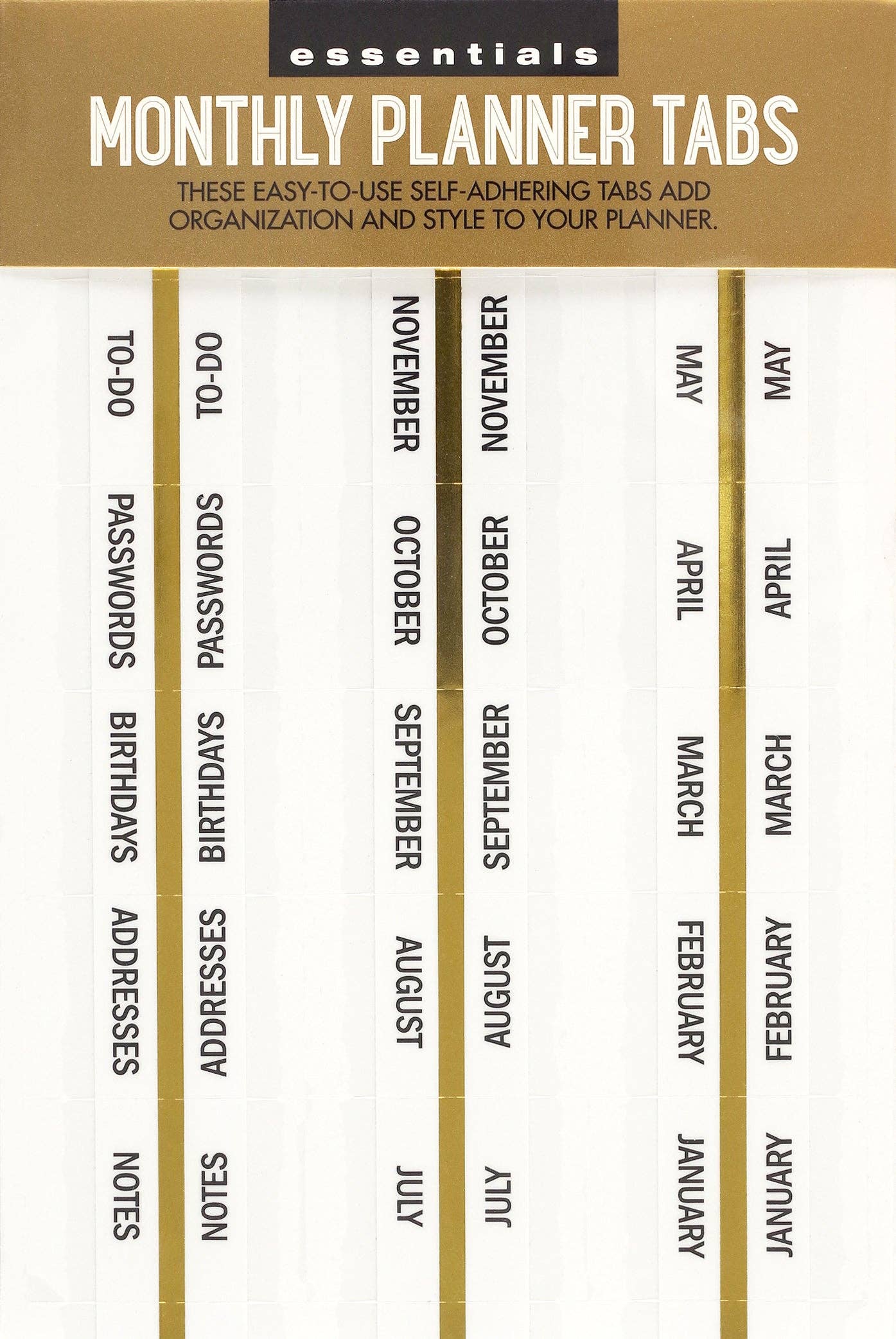Peter Pauper Press - Essentials Monthly Planner Tabs