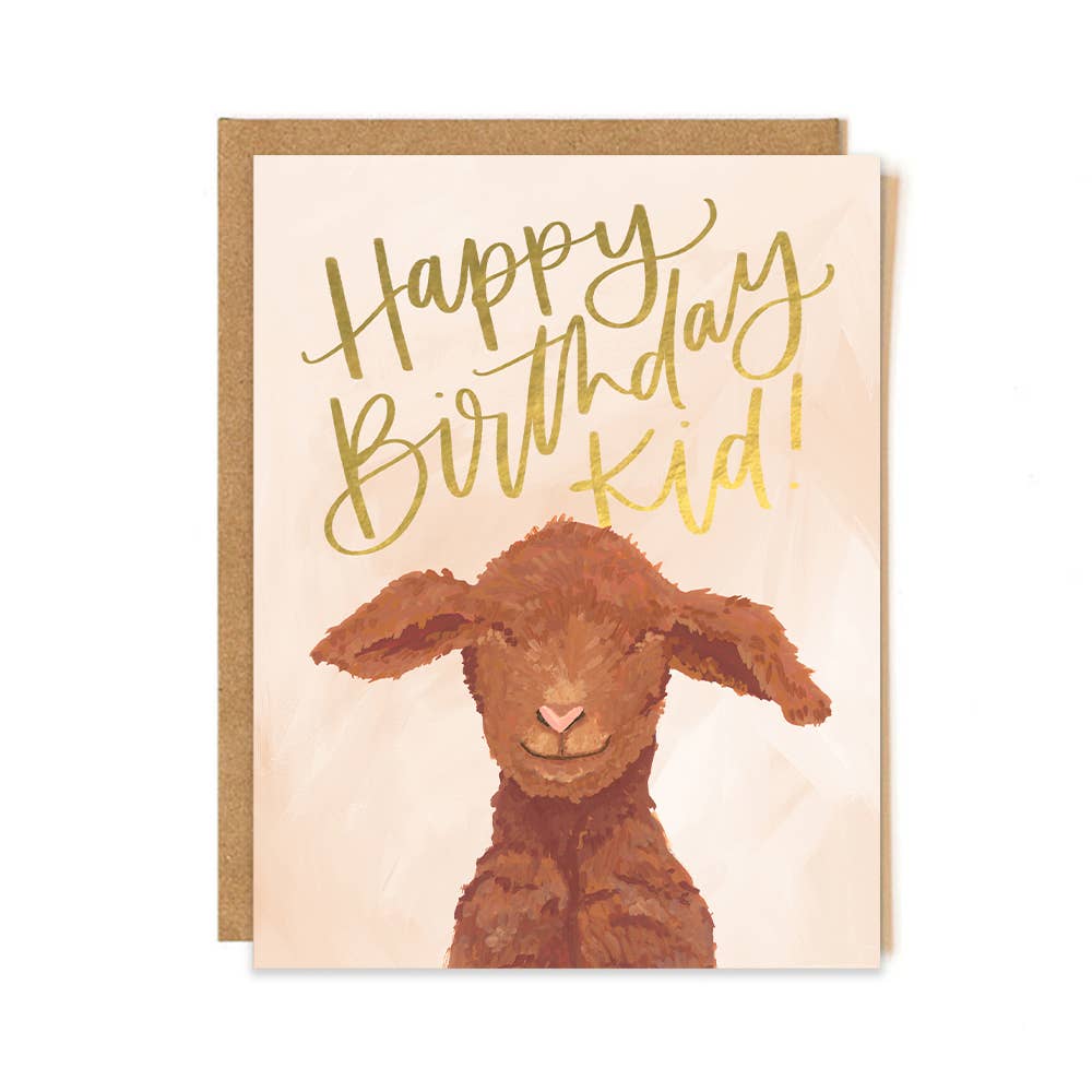 Happy Birthday Goat Kid Greeting Card