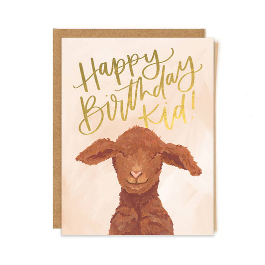 Happy Birthday Goat Kid Greeting Card