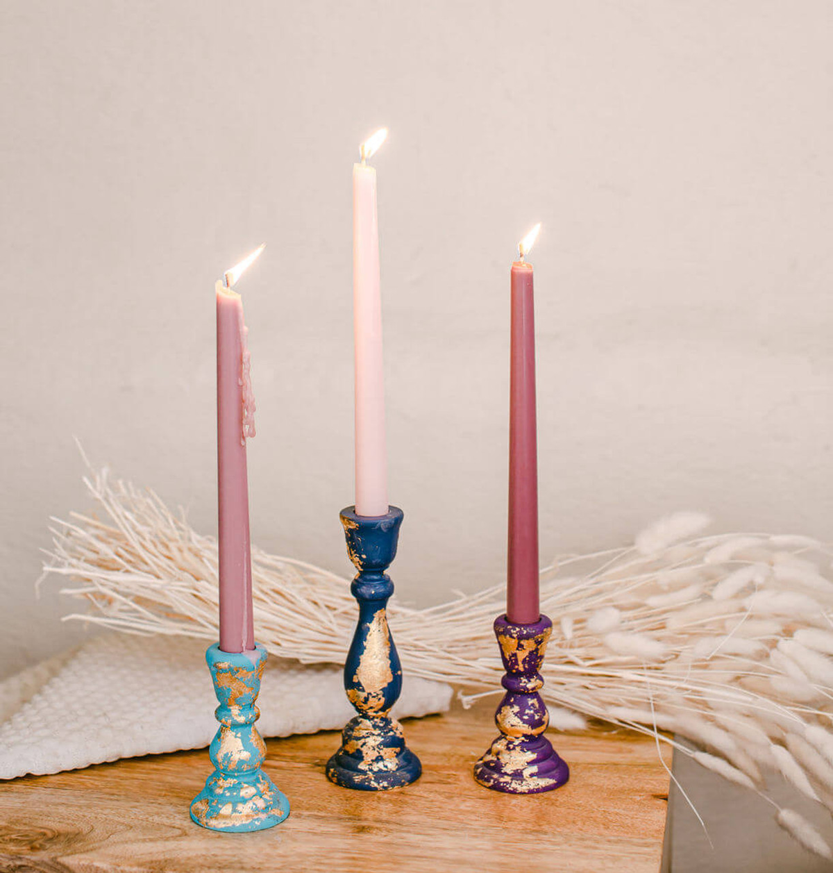 Wood Taper Candle Holders