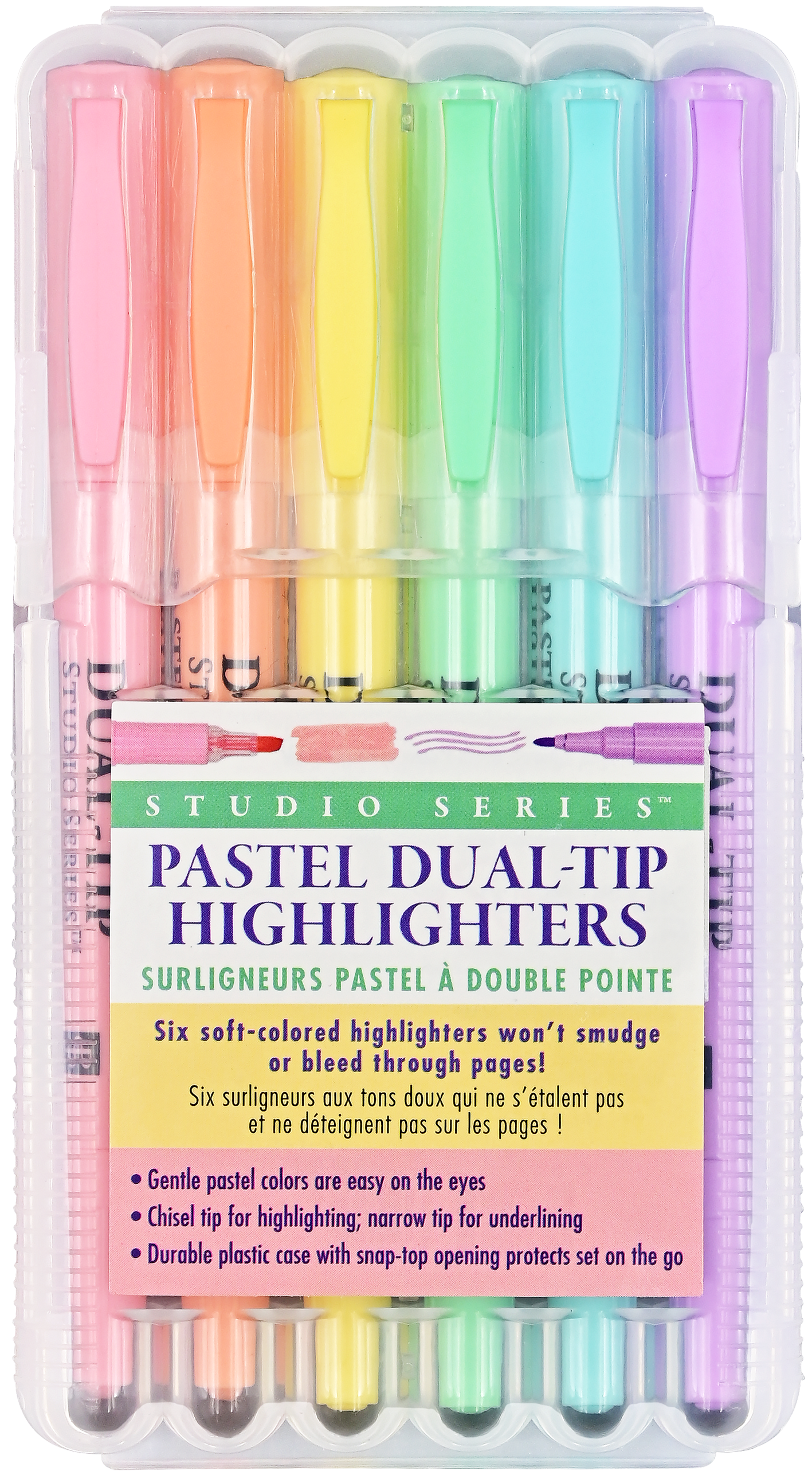 Peter Pauper Press - Studio Series Dual-Tip Pastel Highlighters (Set of 6)