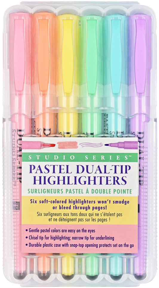 Peter Pauper Press - Studio Series Dual-Tip Pastel Highlighters (Set of 6)