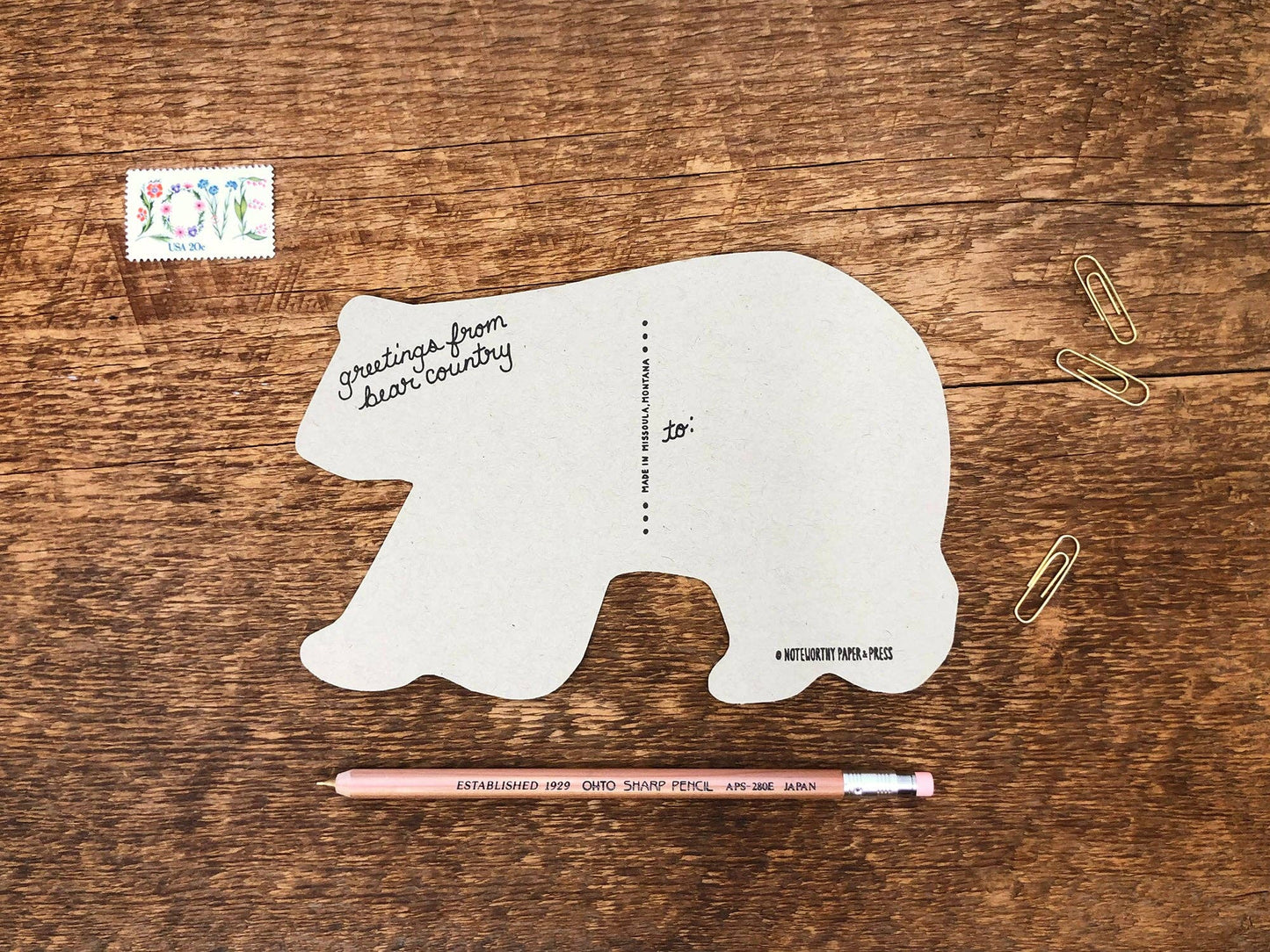 Noteworthy Paper & Press - Black Bear Postcard