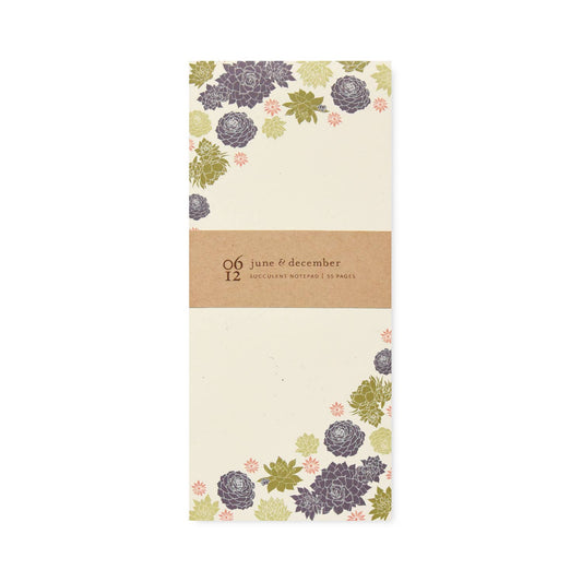 Succulent Notepad: 4"x9"