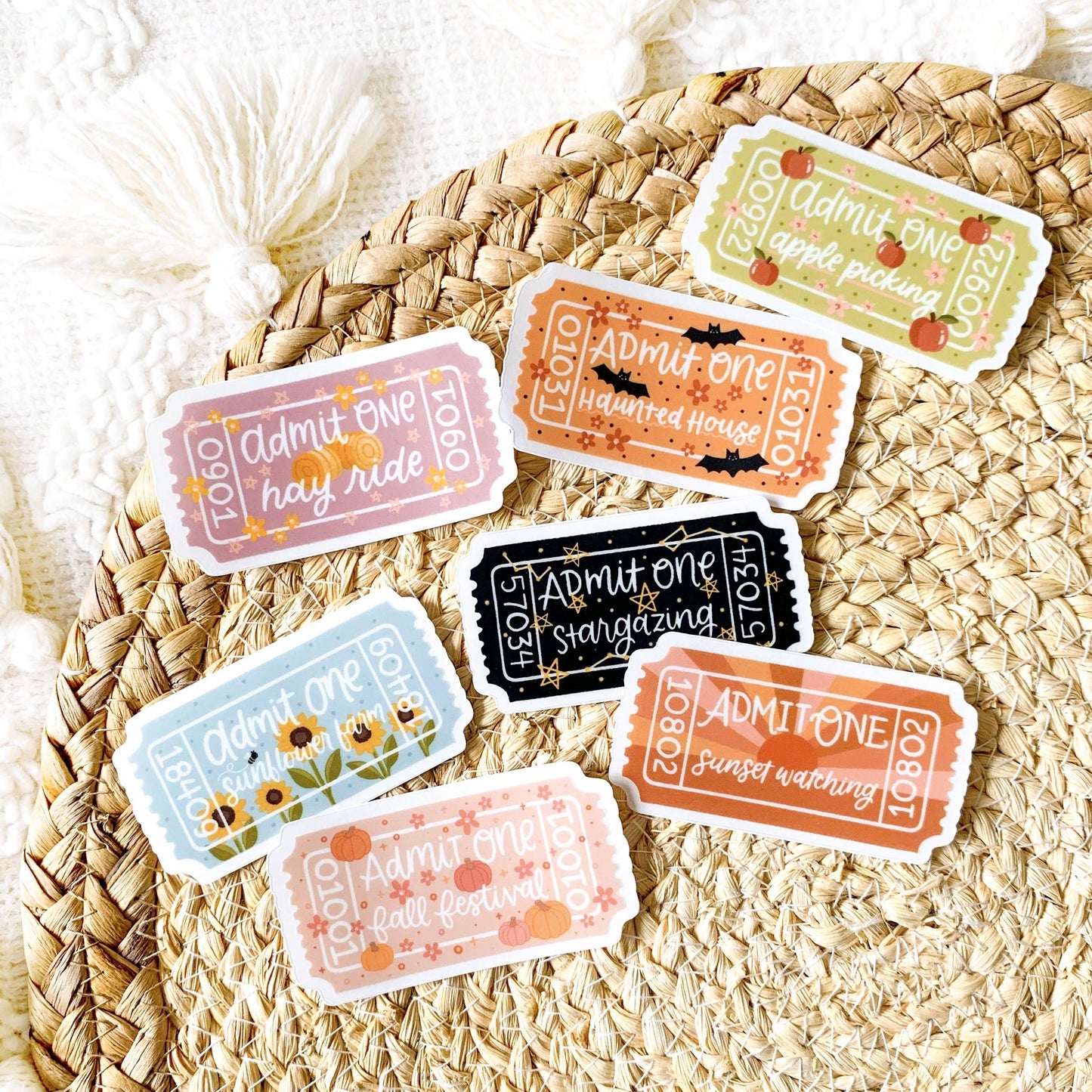 Elyse Breanne Design - Clear Sunflower Farm Admit One Sticker, 2.7x1.5 in.