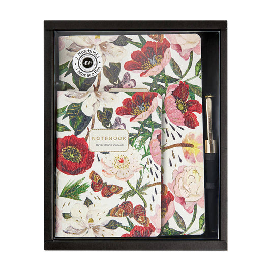 BV by Bruno Visconti | Peonies  - 2 Notebooks + Monaco Pen