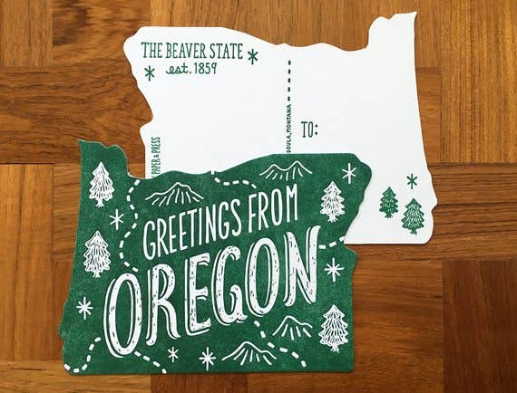 Noteworthy Paper & Press - Oregon State Postcard