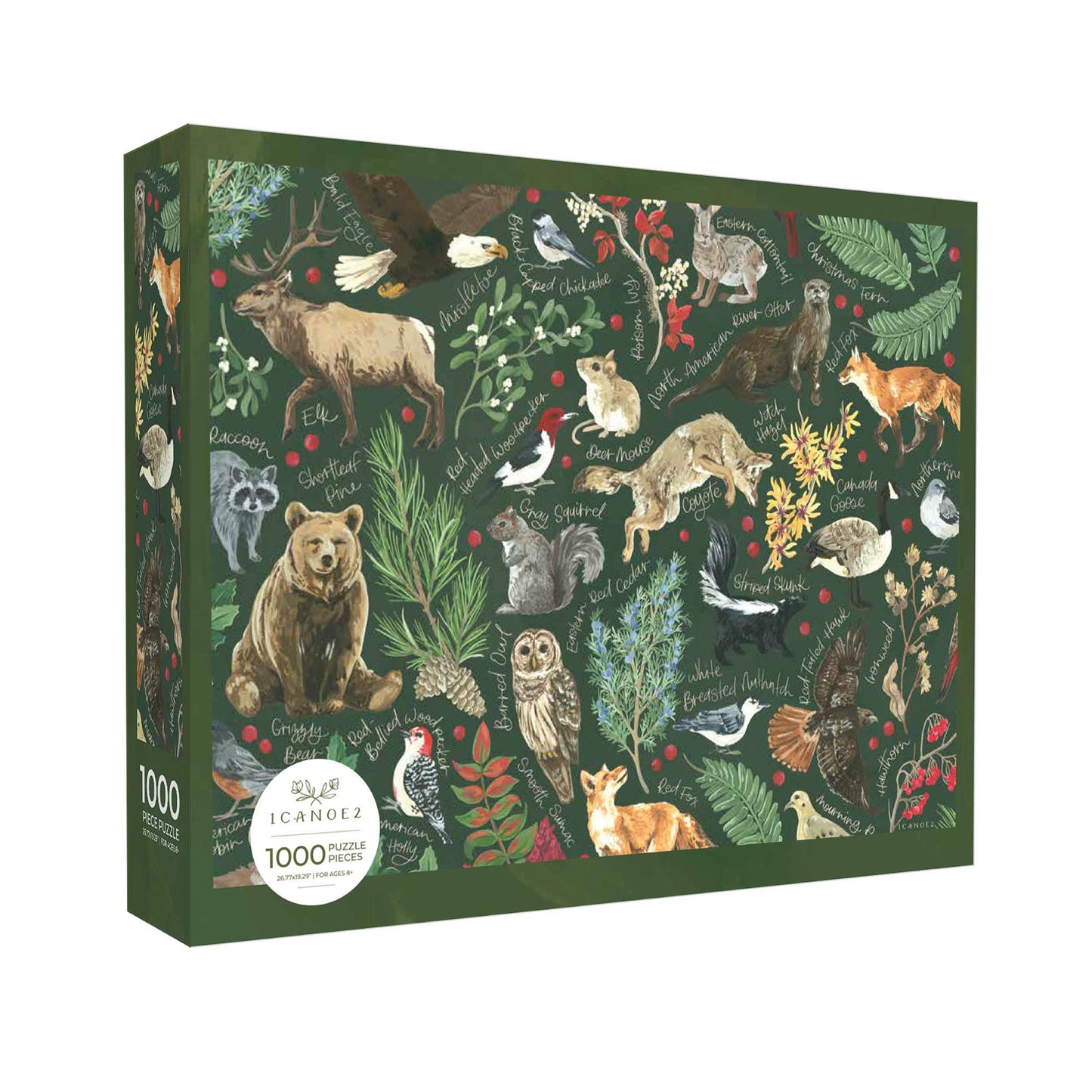1canoe2 | One Canoe Two Paper Co. - Winter Flora & Fauna - 1,000 Piece Jigsaw Puzzle