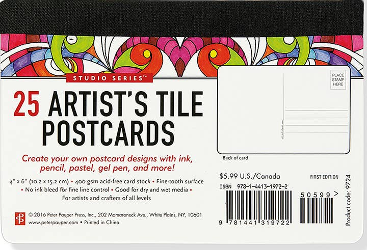 Peter Pauper Press - Studio Series Artist's Tiles Postcards