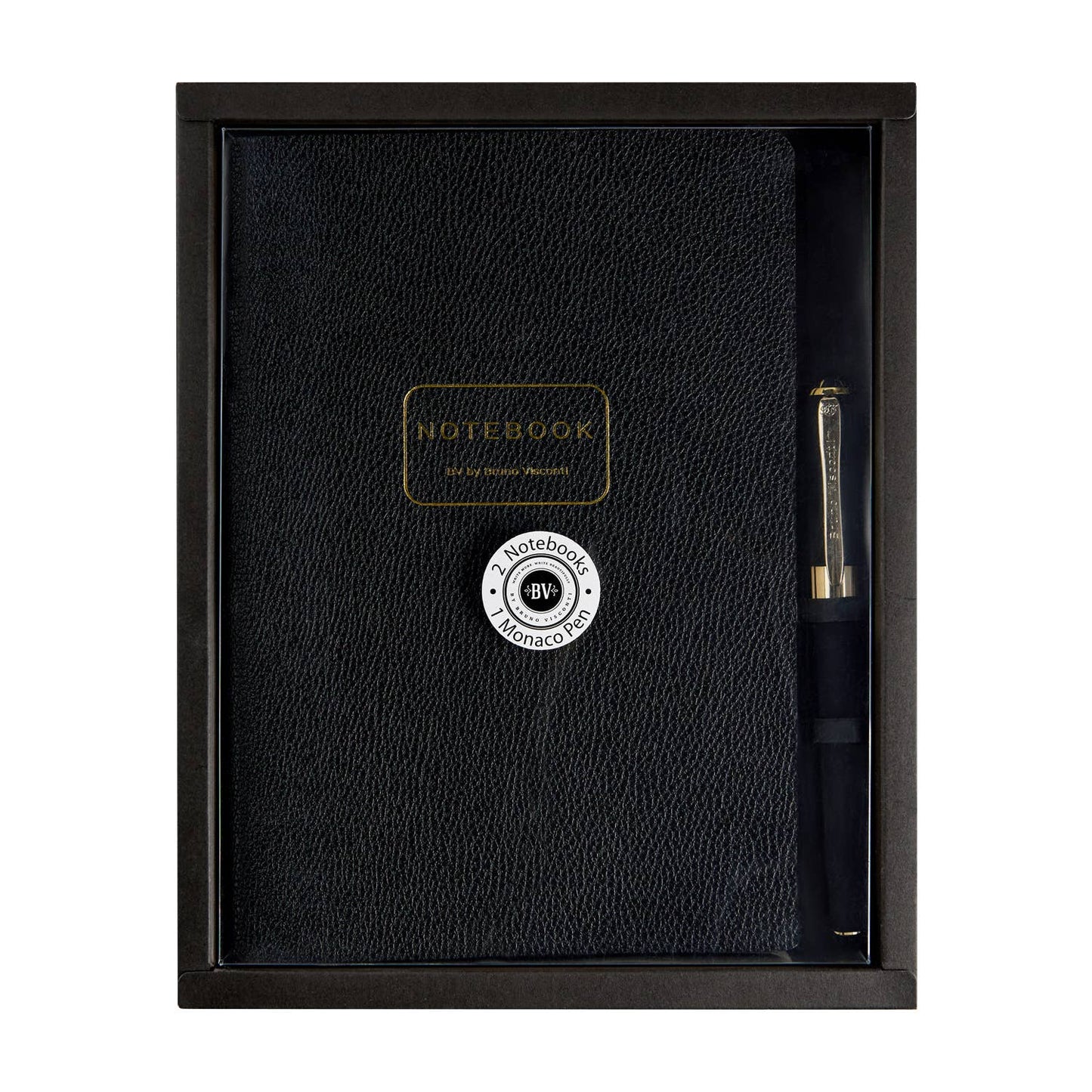 BV by Bruno Visconti | Executive Gift Set - Black Pen and 2 Black A5 Notebooks