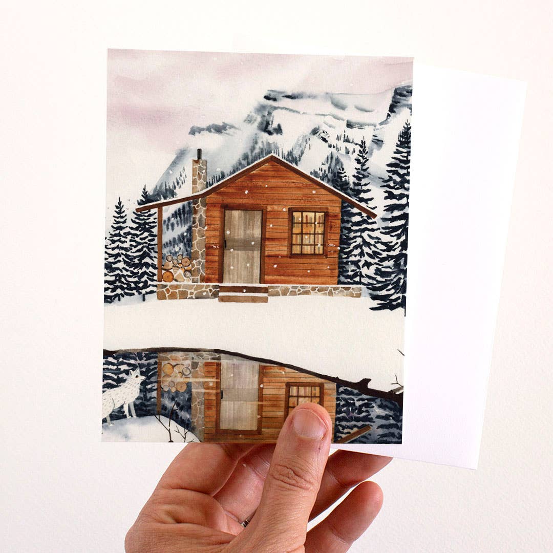 Winter Cabin Greeting Card