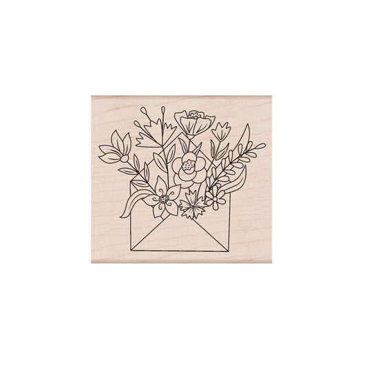 Floral Envelope Handmade Rubber Stamp