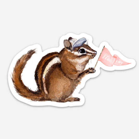 Cami Monet - Chip Chip Hooray Chipmunk Vinyl Sticker