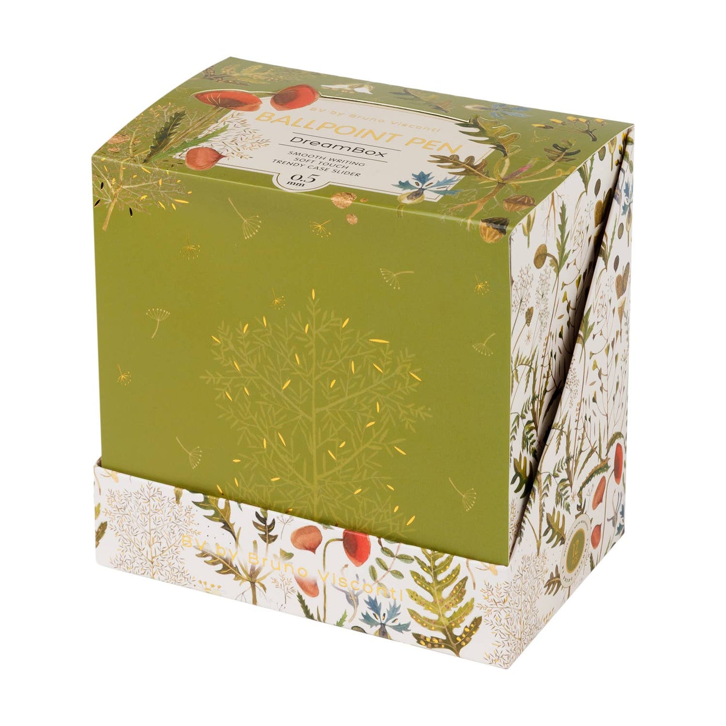 BV by Bruno Visconti | DreamBox Ballpoint Click Pen in a Gift Box - Greens & Flowers