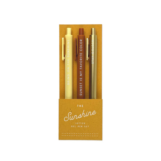 Ruff House Print Shop | Sunshine Jotter Gel Pen: Set of 3