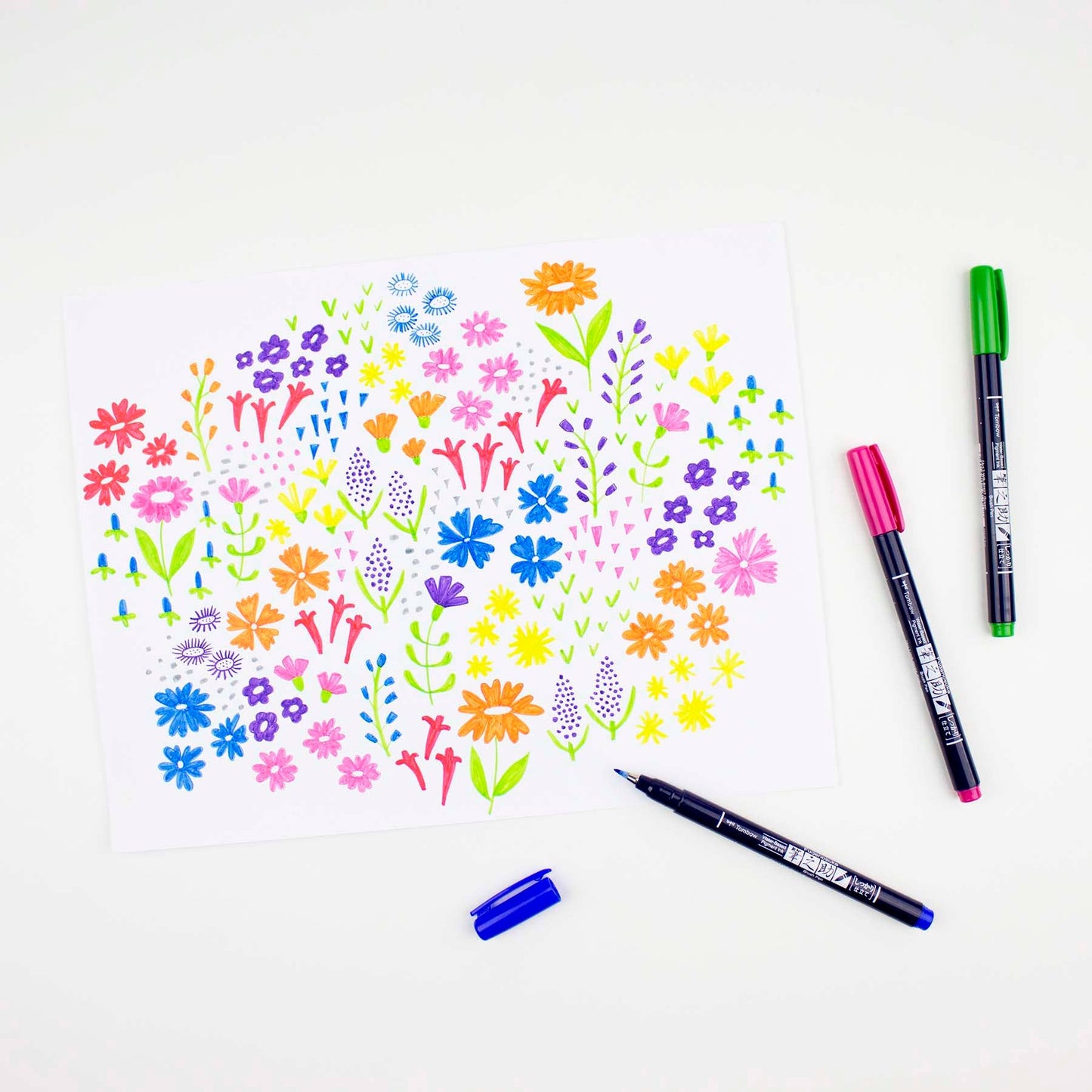 Fudenosuke Colors Calligraphy Brush Pens - 10-Pack