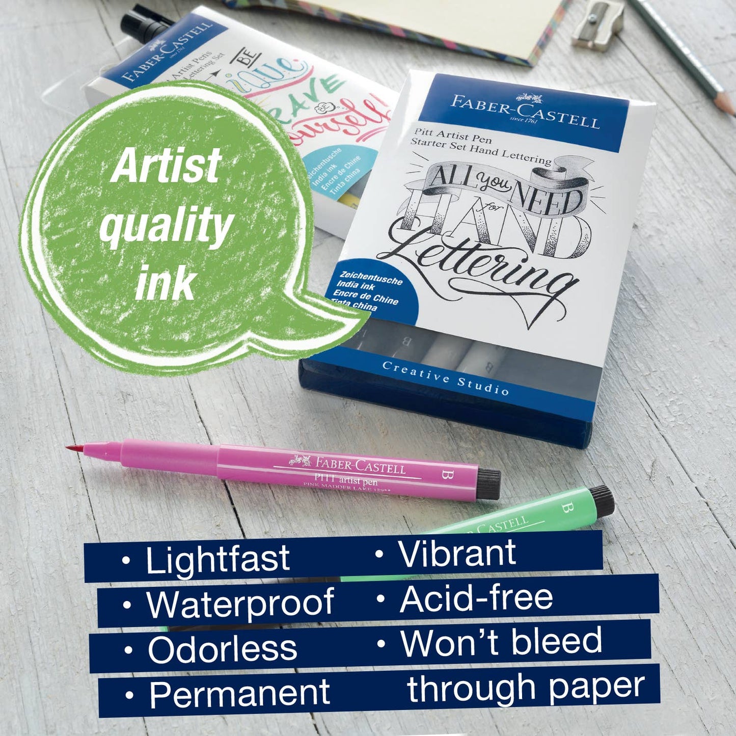 Pitt Artist Pen, Hand Lettering Set - Wallet of 8