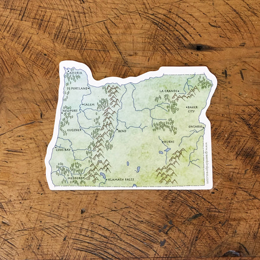 Oregon State Map Sticker